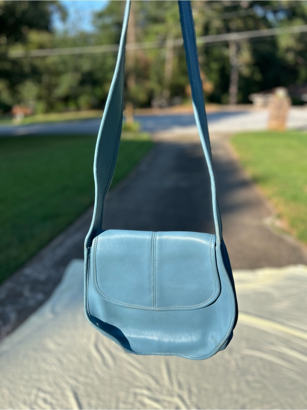 Blue Coach Leather Crossbody Shoulder Bag - Unbranded